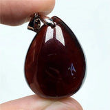 Natural Red Garnet Crystal Pendant Healing Love Stone 25x19x8mm