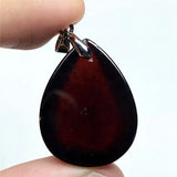 Natural Red Garnet Crystal Pendant Healing Love Stone 25x19x8mm