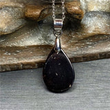 Natural Red Garnet Pendant Jewelry 925 Silver Chains Healing Crystal 16x11x5mm