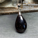 Natural Red Garnet Pendant Jewelry Healing Crystal 925 Silver