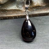 Natural Red Garnet Pendant Jewelry Healing Crystal 925 Silver
