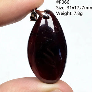 Natural Red Garnet Pendant Silver Clear Crystal Gemstone AAAAA