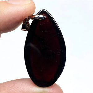Natural Red Garnet Pendant Silver Clear Crystal Gemstone AAAAA