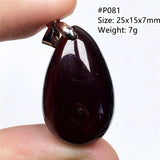Natural Red Garnet Stone Pendant Healing Love Crystal 25x15x7mm Silver