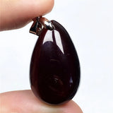 Natural Red Garnet Stone Pendant Healing Love Crystal 25x15x7mm Silver