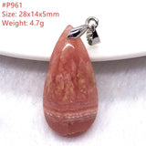 Natural Red Rhodochrosite Pendant Silver Argentina Gemstone Jewelry