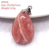 Natural Red Rhodochrosite Pendant Silver Argentina Gemstone Jewelry