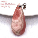 Natural Red Rhodochrosite Pendant Jewelry Healing Lucky Gift Silver AAAAA