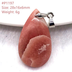 Natural Red Rhodochrosite Pendant Jewelry Healing Lucky Gift Silver AAAAA