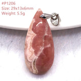 Natural Red Rhodochrosite Pendant Jewelry Healing Lucky Gift Silver AAAAA
