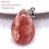 Natural Red Rhodochrosite Pendant Jewelry Healing Lucky Gift Silver AAAAA