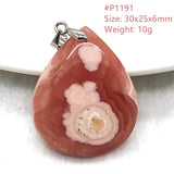 Natural Red Rhodochrosite Pendant Jewelry Healing Lucky Gift Silver AAAAA