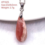 Natural Red Rhodochrosite Pendant Necklace Silver Chains Love Gift Crystal Beads