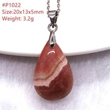 Natural Red Rhodochrosite Pendant Necklace Silver Chains Love Gift Crystal Beads
