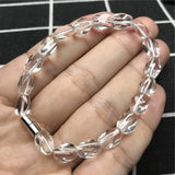 Natural Rock Crystal Bracelet Jewelry Clear 9x6mm Beads AAAAA
