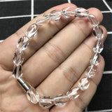 Natural Rock Crystal Bracelet Jewelry Clear 9x6mm Beads AAAAA
