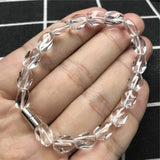 Natural Rock Crystal Bracelet Jewelry Clear 9x6mm Beads AAAAA