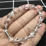 Natural Rock Crystal Bracelet Jewelry Clear 9x6mm Beads AAAAA