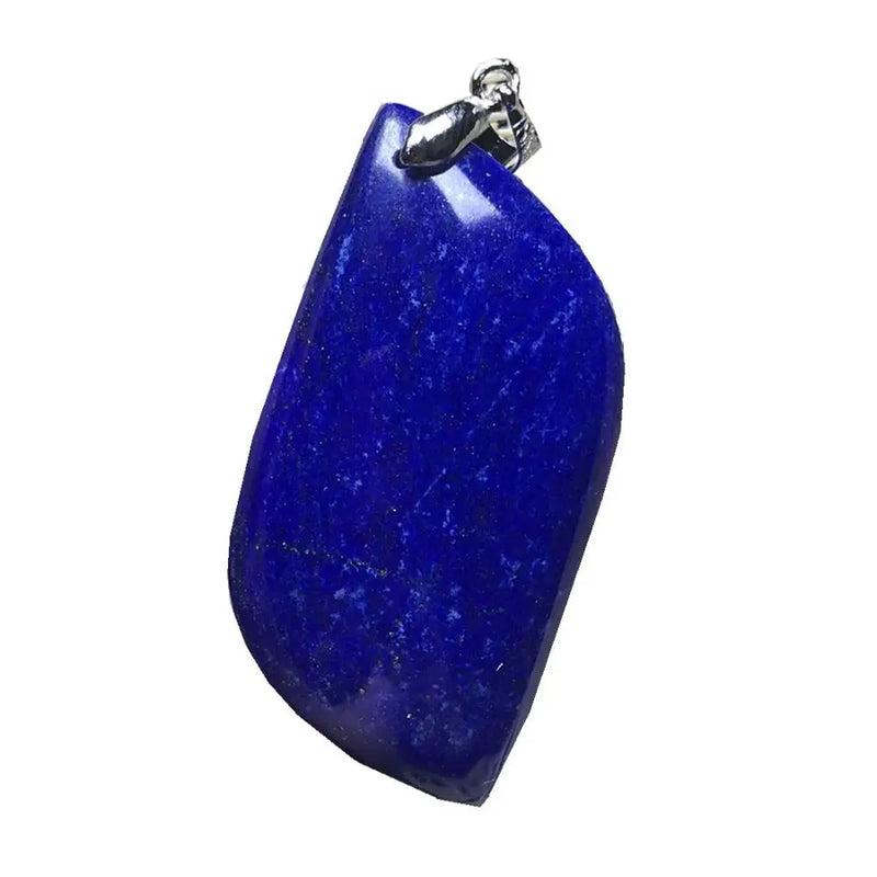 Natural Lapis Lazuli Pendant Silver Jewelry for Woman Men 46x22x6mm Oval Beads
