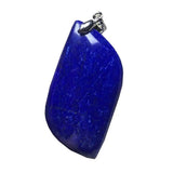 Natural Lapis Lazuli Pendant Silver Jewelry for Woman Men 46x22x6mm Oval Beads