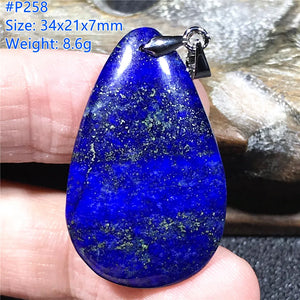 Natural Lapis Lazuli Silver Pendant: Wealth Luck Gift