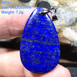Natural Lapis Lazuli Silver Pendant: Wealth Luck Gift