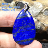 Natural Lapis Lazuli Silver Pendant: Wealth Luck Gift