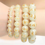 Glowing Dark Buddhist Charm Rosary Bracelet Yoga Buddhism Jewelry