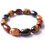 Natural Tiger's Eye Bracelet Yellow Red Crystal Beads Gemstone Stretch