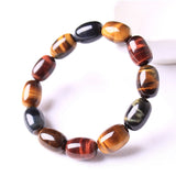 Natural Tiger's Eye Bracelet Yellow Red Crystal Beads Gemstone Stretch