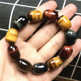 Natural Tiger's Eye Bracelet Yellow Red Crystal Beads Gemstone Stretch