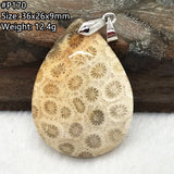 Natural Chrysanthemum Coral Pendant Luck Gift Jewelry
