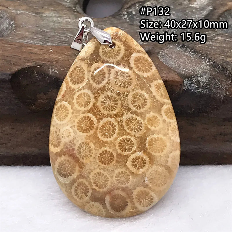 Natural Chrysanthemum Coral Pendant Jewelry Healing Gift AAAAA