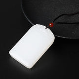 Natural Jade Pendant Necklace Healing Love Gift Jewelry 60x40mm Beads