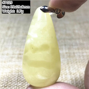 Natural Yellow Amber Necklace Pendant AAAAA
