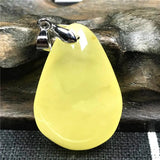 Natural Yellow Amber Necklace Pendant Jewelry Crystal 30x20x10mm AAAAA