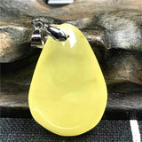 Natural Yellow Amber Necklace Pendant Jewelry Crystal 30x20x10mm AAAAA