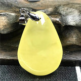 Natural Yellow Amber Necklace Pendant Jewelry Crystal 30x20x10mm AAAAA