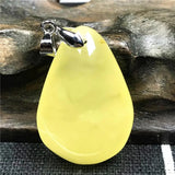 Natural Yellow Amber Necklace Pendant Jewelry Crystal 30x20x10mm AAAAA