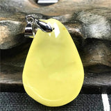 Natural Yellow Amber Necklace Pendant Jewelry Crystal 30x20x10mm AAAAA