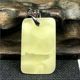 Yellow Amber Pendant Crystal Beads Necklace