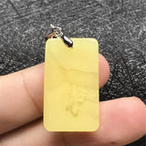 Natural Yellow Amber Pendant Crystal Necklace AAAAA