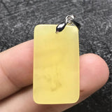 Natural Yellow Amber Pendant Crystal Necklace AAAAA
