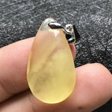 Natural Yellow Amber Pendant Crystal Beads Water Drop Stone Necklace Pendant