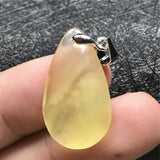 Natural Yellow Amber Pendant Crystal Beads Water Drop Stone Necklace Pendant