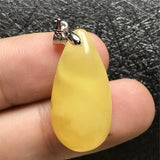 Yellow Amber Water Drop Stone Necklace Pendant