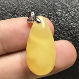Yellow Amber Water Drop Stone Necklace Pendant