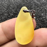 Yellow Amber Water Drop Stone Necklace Pendant
