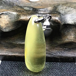 Natural Yellow Amber Pendant Jewelry Crystal Beads Silver Necklace Pendant