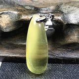 Natural Yellow Amber Pendant Jewelry Crystal Beads Silver Necklace Pendant